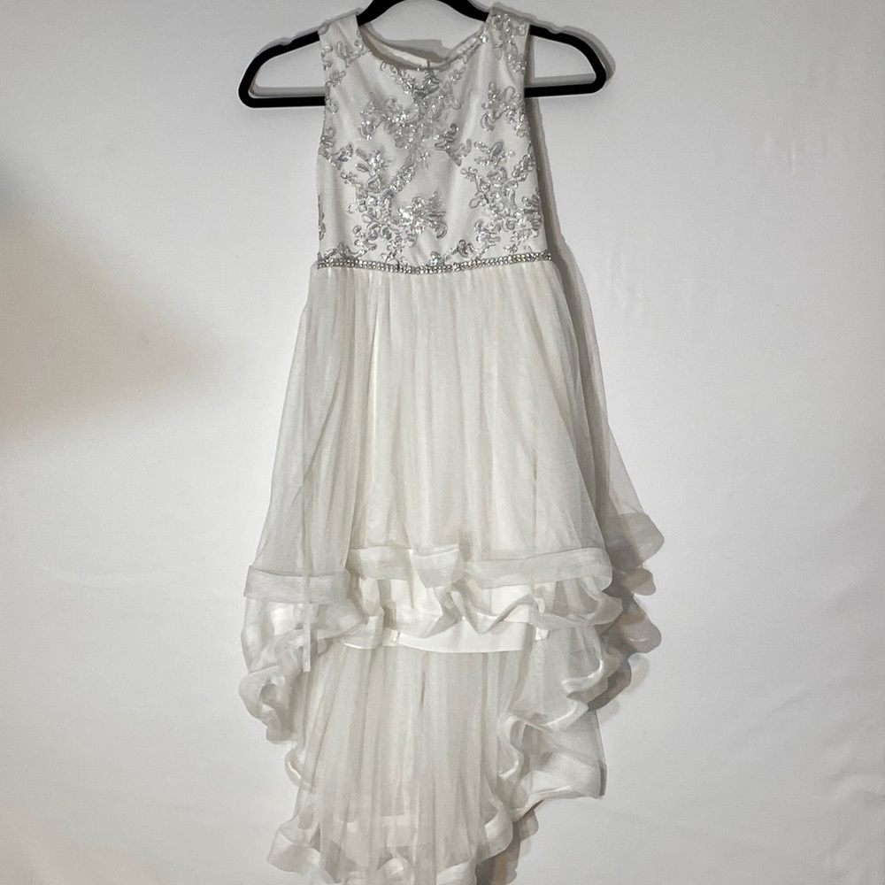 Speechless Girl Formal White Embellished Seeveless Fit and Flare Dress Size 10